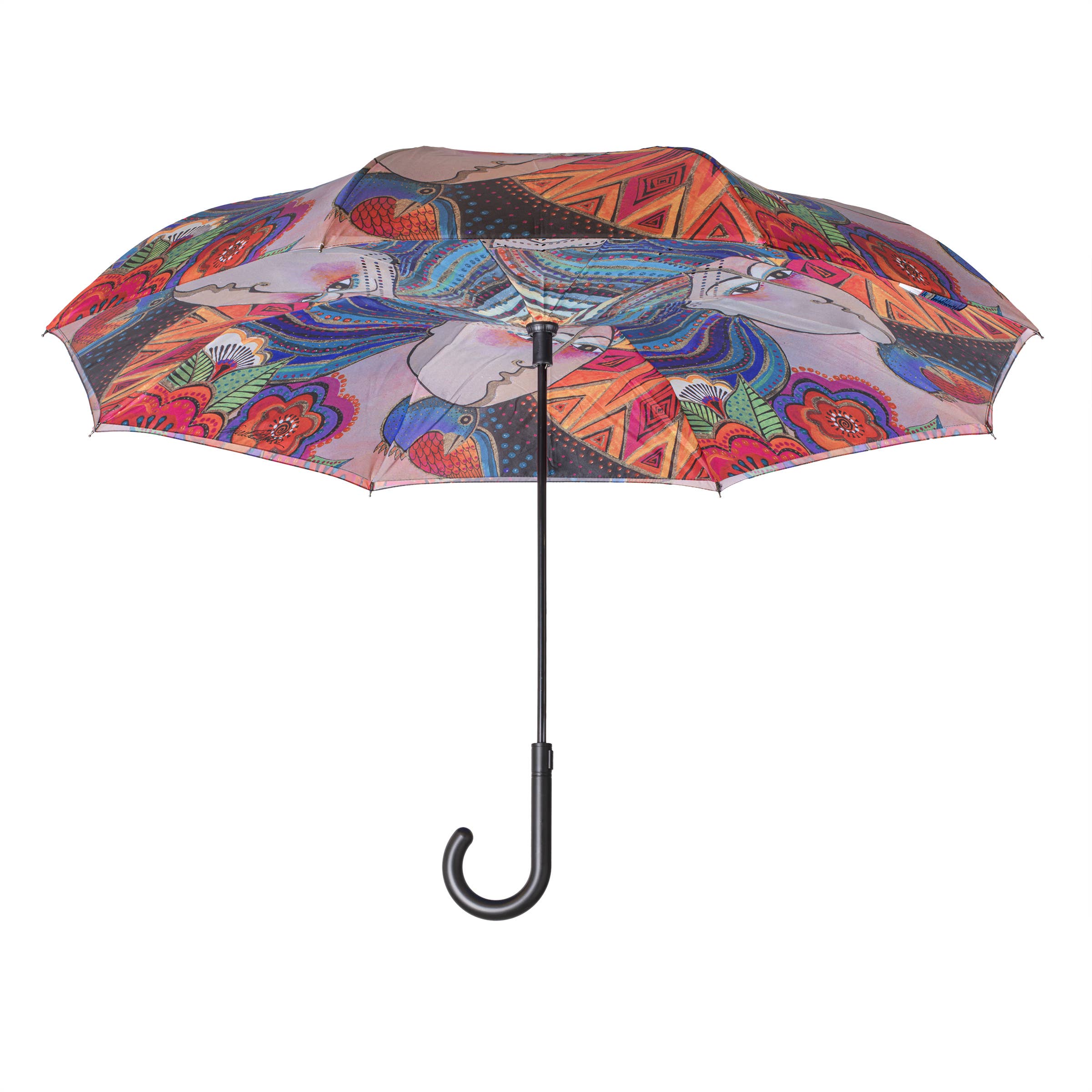 Galleria Reverse Close Stick Umbrella Laurel Burch Mikayla-art on both sides. Galleria Reverse Close Stick Umbrella Laurel Burch Mikayla-art on both sides.